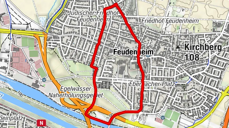 Spaziergang zum Neckar und zurück