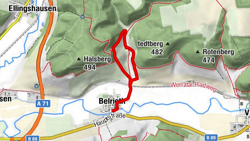 Bitthäuser - Belrieth / Werratal - Rundwanderweg