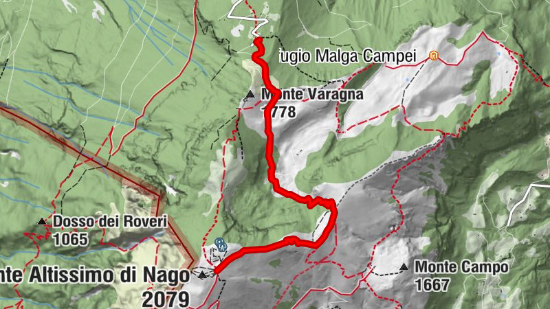 Monte Baltissimo Nago 2080 m 580 Hm