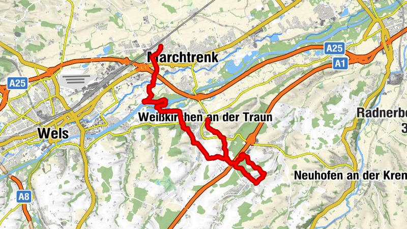 Hueb von Weißkirchen zurück nach Marchtrenk