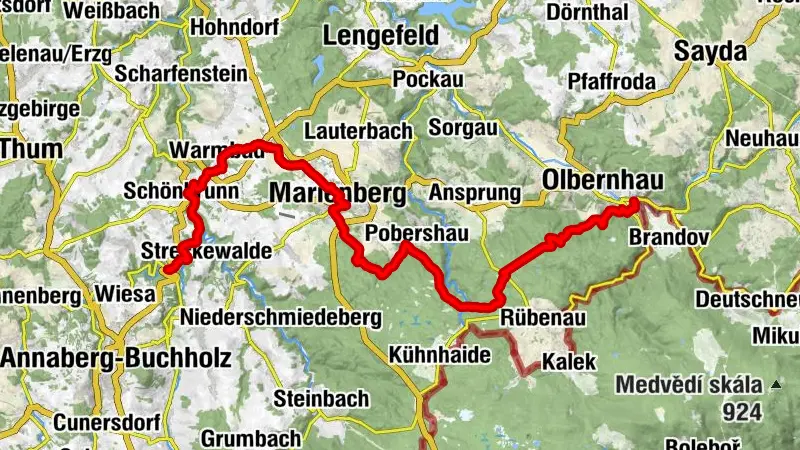 RR ERZ E03 Etappentour Radfernweg Sächsische Mittelgebirge und Erzgebirgsradmagistrale Etappe 03