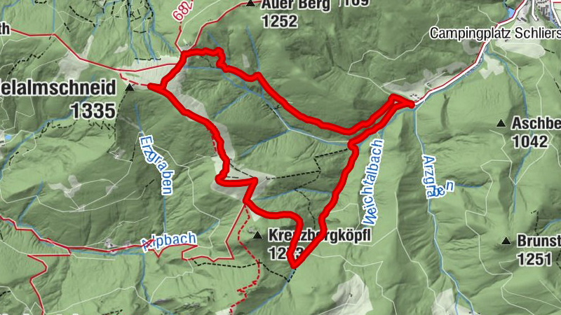 Zur Gindelalm und Kreuzbergalm