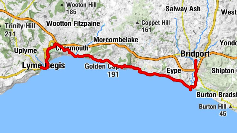 Von Lyme Regis nach West Bay (UK)