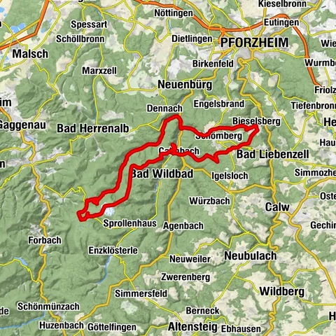 Erlebnistour von Schömberg-Bieselsberg zum Wildsee und Hohlohturm