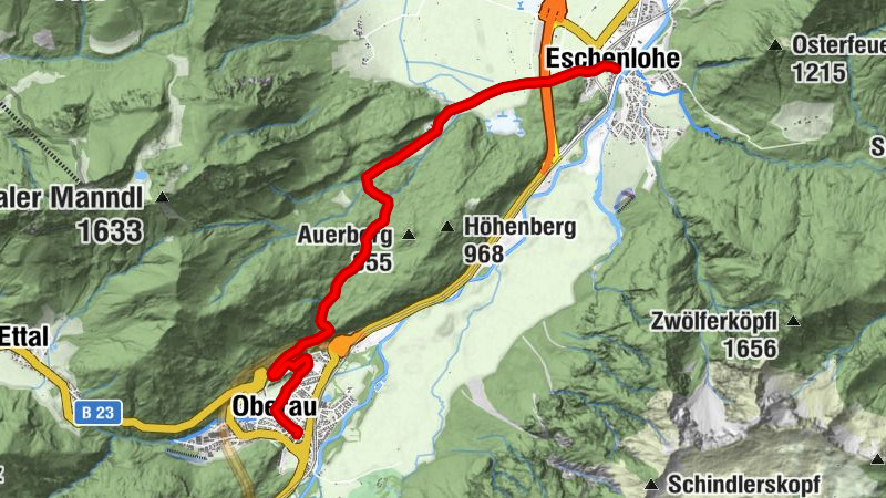 Oberau - Katzental - Höllenstein - Eschenlohe