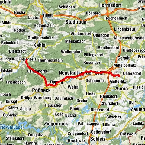 Radtour - Orla-Radwanderweg - Thüringen