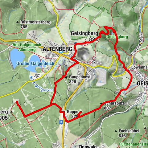 Kahleberg-Geisingberg-Scharspitze-Biwakkuppe, Deutschland Altenberg im Erzgebirge, Deutschland