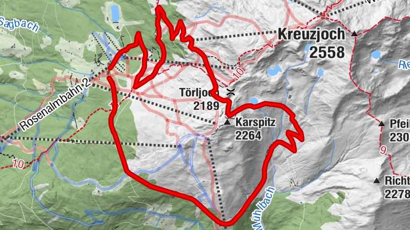Große Rundwanderung: Rosenalm - Karspitz (2.135 m) - Schmankerlhütte Kreuzwiesenalm - Rosenalm