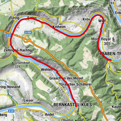 Sterntour rund um Bernkastel-Kues - Tour 3: Auf dem Mosel-Radweg flussabwärts nach Traben-Trarbach