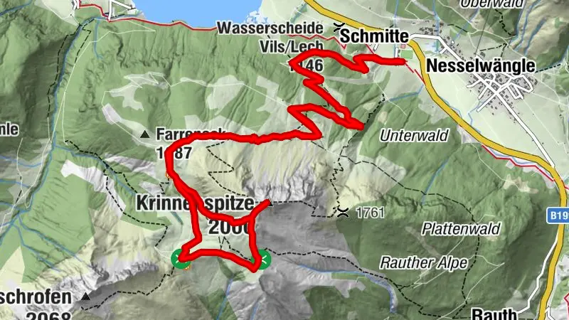 Krinnenspitze in Nesselwängle
