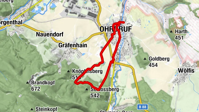 Rundwanderweg – "Stadt- und Flurroute" – Ohrdruf - Thüringer Wald