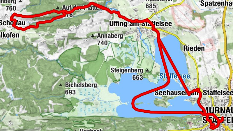 Fernwanderweg - Meditationsweg, 2. Etappe (Murnau - Seehausen - Uffing - Murnau)