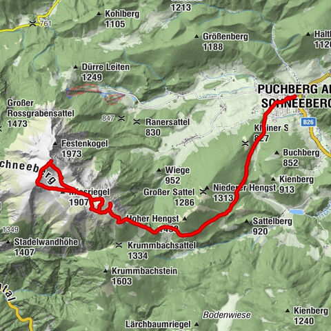 Bergstation Hochschneeberg - Klosterwappen - Bahnhof Puchberg am Schneeberg