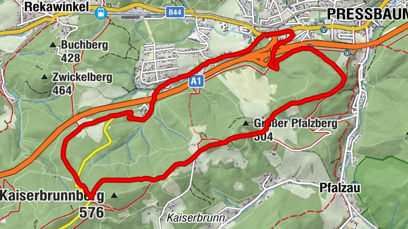 Pressbaum, Dürrwien - Pfalzberg - Kaiserbründl - Dürrwien