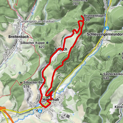 Rundwanderweg - Brunnenhügel - Hinternah - Thüringer Wald